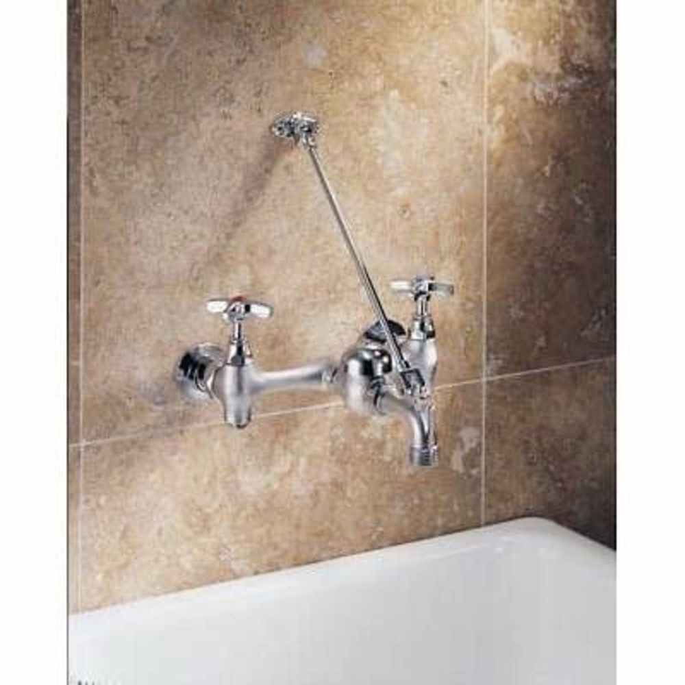 1 New Delta 28T9 Double Handle Wallmount Faucet‎ - Chrome